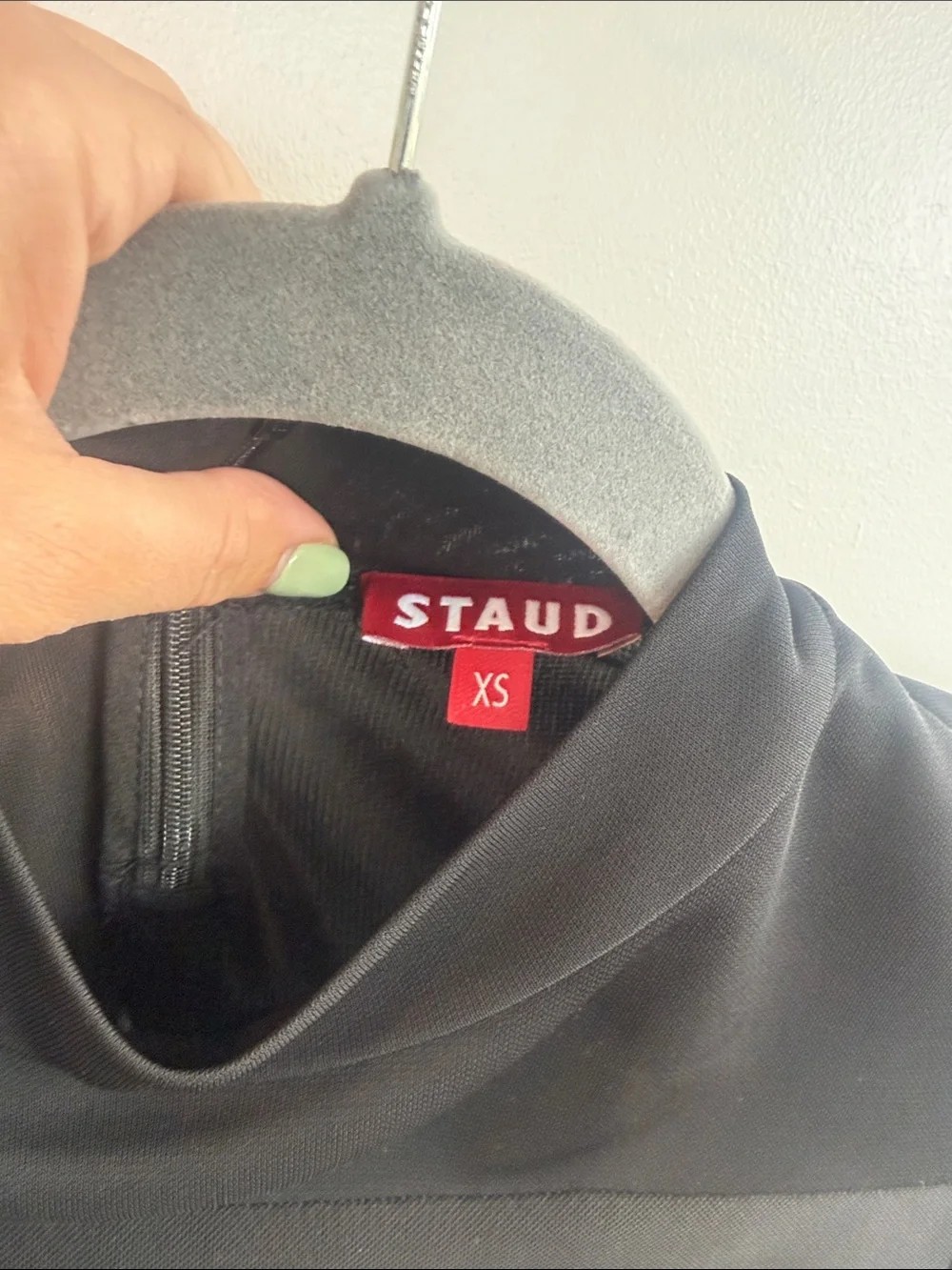 STAUD Falcon Dress Black Long-Sleeve Mesh-Panel Dress - Picture 2 of 5